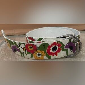 Relic white floral bee multicolored boho hippie bumblebee design belt; 43”